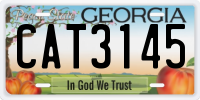 GA license plate CAT3145