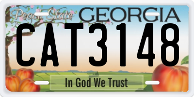GA license plate CAT3148