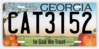 GA license plate CAT3152