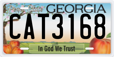 GA license plate CAT3168