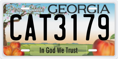 GA license plate CAT3179