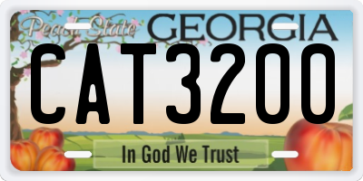 GA license plate CAT3200