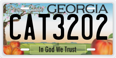 GA license plate CAT3202