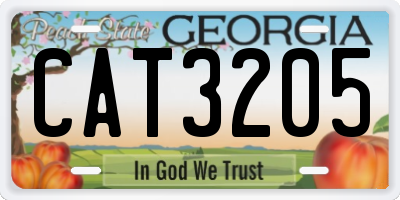 GA license plate CAT3205