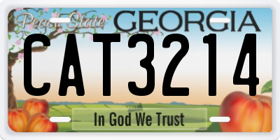 GA license plate CAT3214