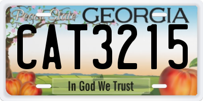GA license plate CAT3215