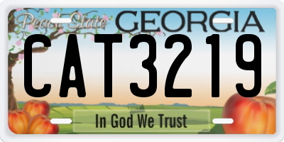 GA license plate CAT3219
