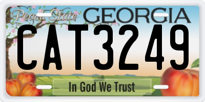 GA license plate CAT3249
