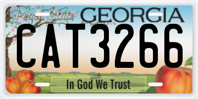 GA license plate CAT3266