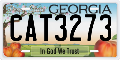 GA license plate CAT3273