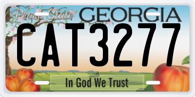GA license plate CAT3277