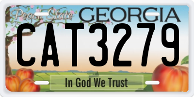 GA license plate CAT3279