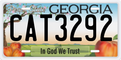 GA license plate CAT3292