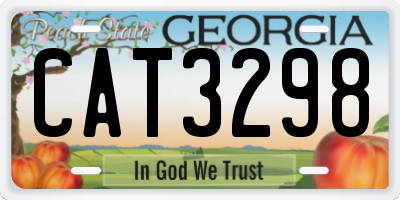 GA license plate CAT3298