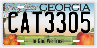 GA license plate CAT3305