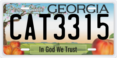 GA license plate CAT3315