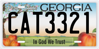 GA license plate CAT3321