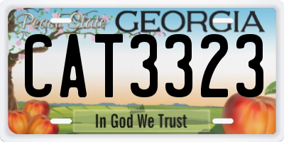 GA license plate CAT3323