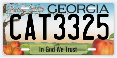 GA license plate CAT3325