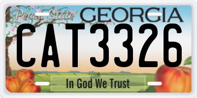 GA license plate CAT3326