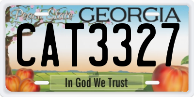 GA license plate CAT3327