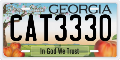 GA license plate CAT3330
