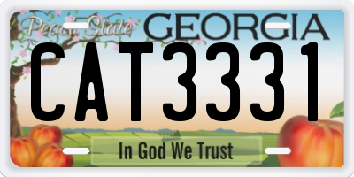 GA license plate CAT3331