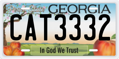 GA license plate CAT3332