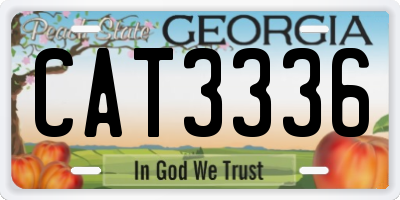 GA license plate CAT3336