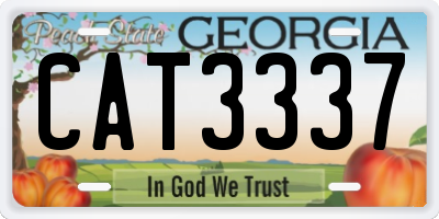 GA license plate CAT3337