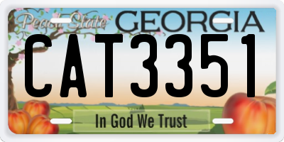 GA license plate CAT3351