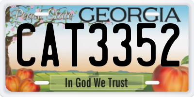 GA license plate CAT3352