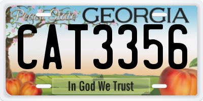 GA license plate CAT3356