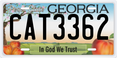 GA license plate CAT3362