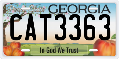GA license plate CAT3363