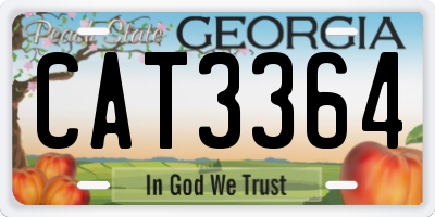 GA license plate CAT3364