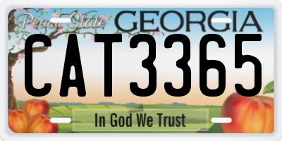 GA license plate CAT3365