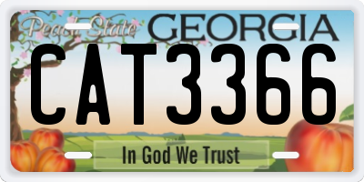 GA license plate CAT3366