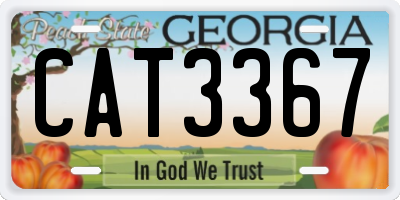 GA license plate CAT3367