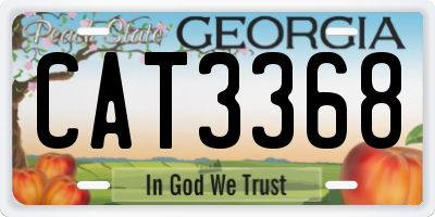 GA license plate CAT3368