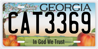 GA license plate CAT3369