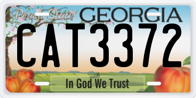 GA license plate CAT3372