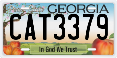 GA license plate CAT3379