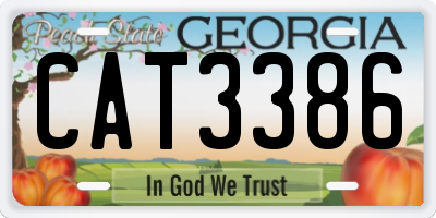 GA license plate CAT3386
