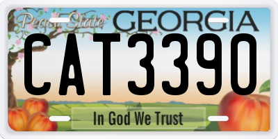 GA license plate CAT3390