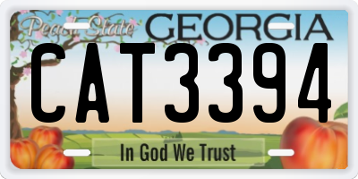 GA license plate CAT3394