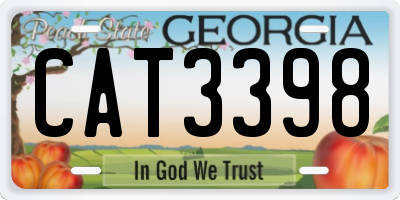 GA license plate CAT3398