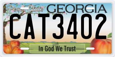 GA license plate CAT3402