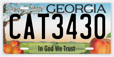 GA license plate CAT3430