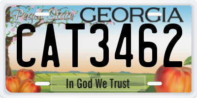 GA license plate CAT3462